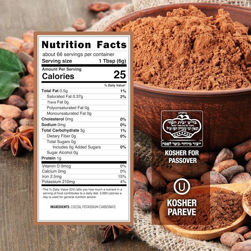 Roots Circle Unsweetened Cocoa Powder - Rich Dark Chocolate Flavor, Perfect for Baking and Smoothies - Bulk 2 Pack of 14oz - Image 2